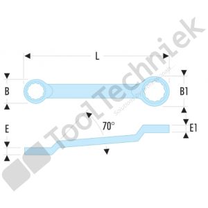 Facom dubbelgebogen 12kant ringsleutel 11x13, 11 x 13mm