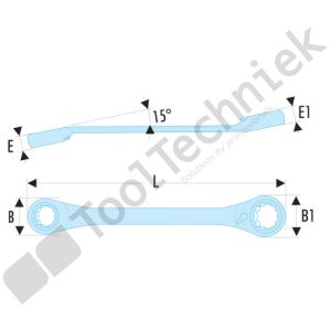 Facom ringratelsleutel 15 12x13 mm