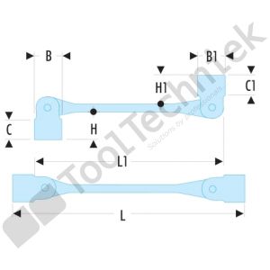 Facom 66a kniesleutels, inch maten, 1/2 x 9/16