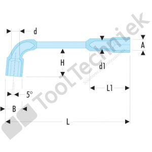 Facom open pijpsleutel ogv, gesmeed 6x6 kant, 10mm