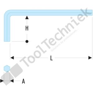 Facom korte inbussleutel, 4mm