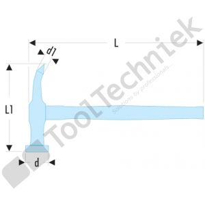 Facom hamer met gebogen hamerpen en ronde, bolvorm