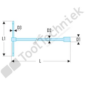 Facom dopsleutel t vorm 12 mm