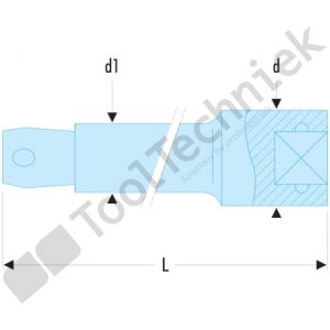 Facom verlengstuk 3/8 onder hoek l.75mm