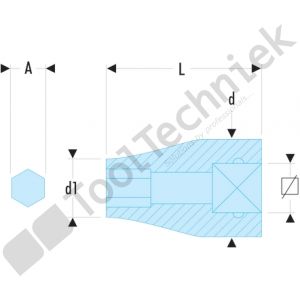 Facom bithouderdoppen 3/8 met borgveer 1/4