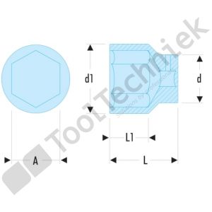 Facom doppen 1 6 kant 41 mm