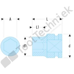 Facom impact doppen 11/2 6 kant 100