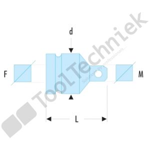 Facom verloopstuk 11/2 naar 1
