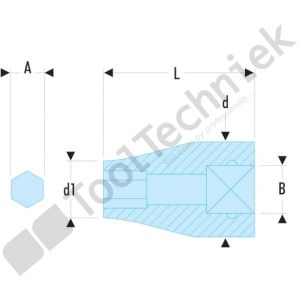 Facom douille impact lg 1/4 12pt 5/16p