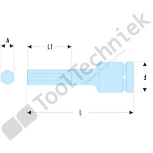 Facom slagdop schroevendraaier 3/4 6 kant 17mm