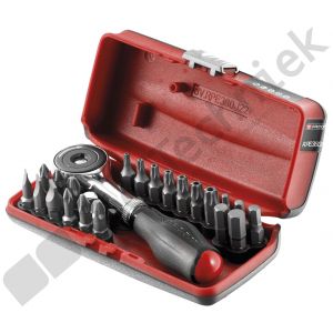 Facom 1/4 bits & r.pe360 ratchet set 22 pc