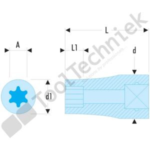 Facom torxdoppen 1/4 n e4