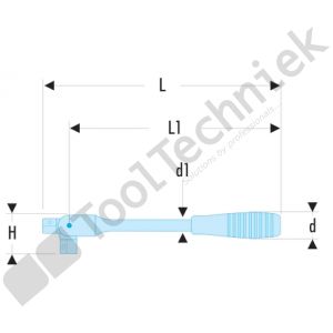 Facom lange wringstaaf met kniegewricht 1/2
