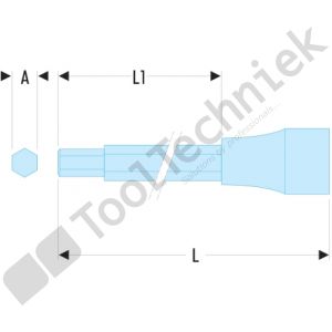 Facom schroevendraaierdop 1/2 met lange bit 6kant