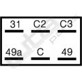 Hella flasher unit 12V 6P  2+1+1/8x21 W