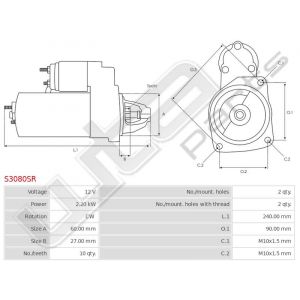 Startmotor gereviseerd