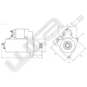 Starter 12V 9T 0.95KW