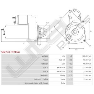 Starter origineel Lektrika 12V