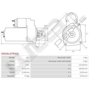 Starter origineel Lektrika 12V