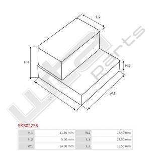 Rubberblok 11.5x5.5x24x17.5x24x13.5