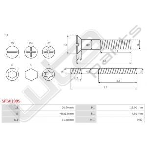 Bout M6x1.0 20.5 PH2