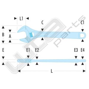 Facom korte verstelbare moersleutel 8''