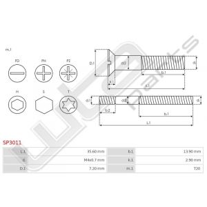 Torxbout T20 M4x0.7 35.60