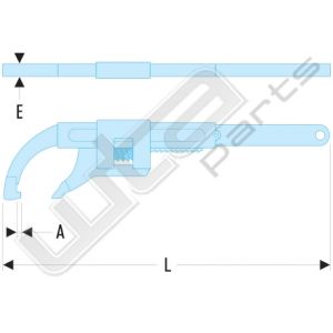 Facom sleutel met tandheugel 100mm