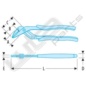 Facom waterpomptangen grote capac bekleed 25cm