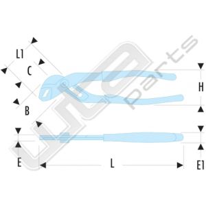 Facom waterpomptang met doorgestoken scharnier en