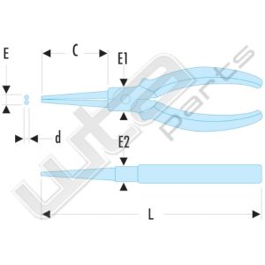 Facom ronde bektang, bekleed 17cm