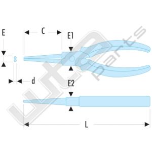 Facom ronde bektang, geisoleerd 17cm0 volt 17cm