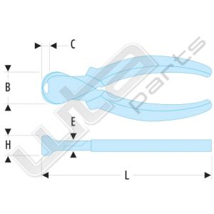 Facom kopkniptang pianodraad, bekleed 16cm