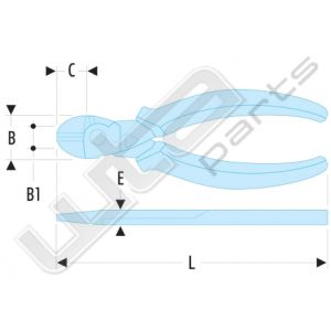 Facom zijkniptang pianodraad, pvc 16cm