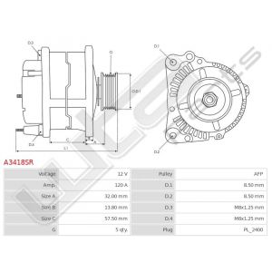 Dynamo 12V 120A