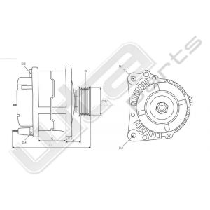 Dynamo gereviseerd Valeo 12V 150A