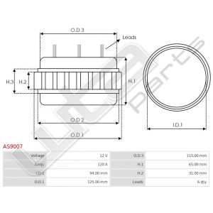 Stator 12V 120A