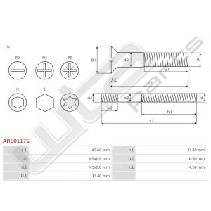 Draadeind M8x0.8 43.60