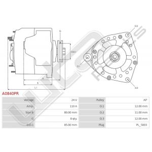 Dynamo Bosch gereviseerd 24V 110A