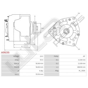 Dynamo 24V 55A