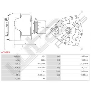 Dynamo 12V 110A