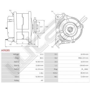 Dynamo 12V 80A