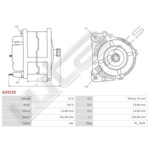 Dynamo 12V 150A