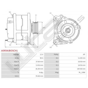 Dynamo Bosch origineel 12V 90A