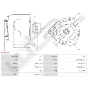 Dynamo 12V 90A