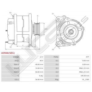 Dynamo SEG origineel 12V 90A