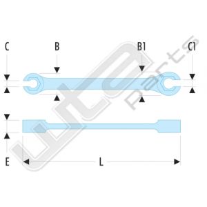 Facom 43 open ringsleutels met kraag, metrische maat