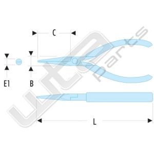 Facom tang met halfronde, smalle en antistati, ESD