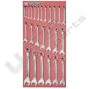 Facom set 25 ringsteeksleutels standaard, inch maten