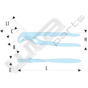 Facom waterpomptang met doorgestoken scharnier 30cm